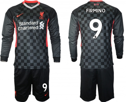 Men 2021 Liverpool away long sleeves 9 soccer jerseys