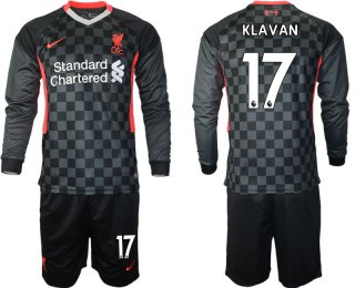 Men 2021 Liverpool away long sleeves 17 soccer jerseys