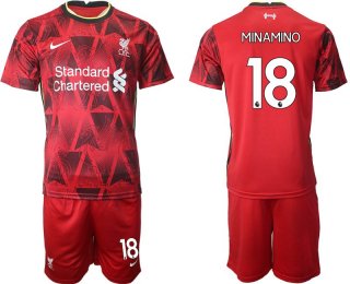 Men 2021-2022 Club Liverpool home red 18 Nike Soccer Jersey