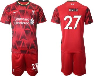 Men 2021-2022 Club Liverpool home red 27 Nike Soccer Jersey