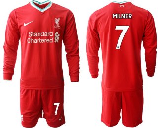 Men 2020-2021 club Liverpool home long sleeves 7 red Soccer Jerseys