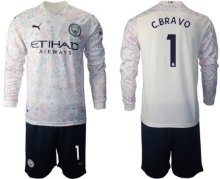 2021 Men Manchester city away long sleeve 1 soccer jerseys