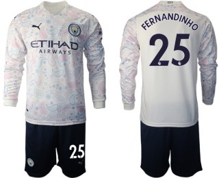 2021 Men Manchester city away long sleeve 25 soccer jerseys