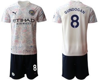 Men 2020-2021 club Manchester City away 8 white Soccer Jerseys