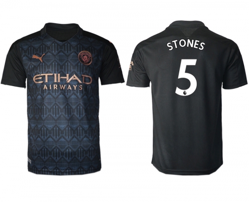 Men 2020-2021 club Manchester City away aaa version 5 black Soccer Jerseys