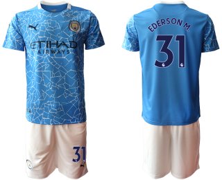 Men 2020-2021 club Manchester City home 31 blue Soccer Jerseys