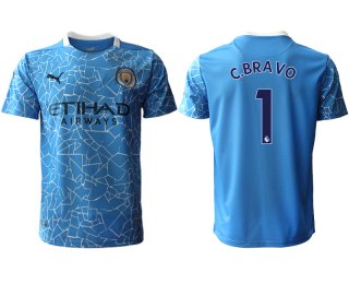 Men 2020-2021 club Manchester City home aaa version 1 blue Soccer Jerseys