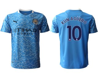 Men 2020-2021 club Manchester City home aaa version 10 blue Soccer Jerseys