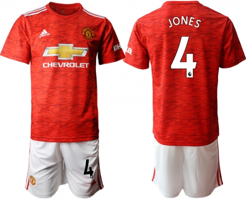 Men 2020-2021 club Manchester United home 4 red Soccer Jerseys