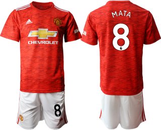 Men 2020-2021 club Manchester United home 8 red Soccer Jerseys