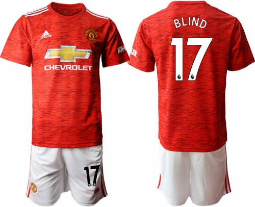 Men 2020-2021 club Manchester United home 17 red Soccer Jerseys