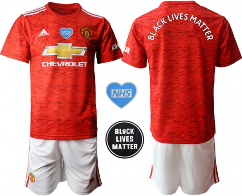 Men 2020-2021 club Manchester United home blank red Soccer Jerseys