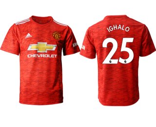 Men 2020-2021 club Manchester United home aaa version 25 red Soccer Jerseys