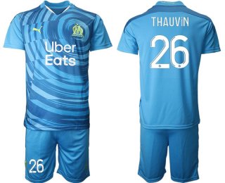 Men 2020-2021 club Olympique de Marseille away 26 blue Soccer Jerseys