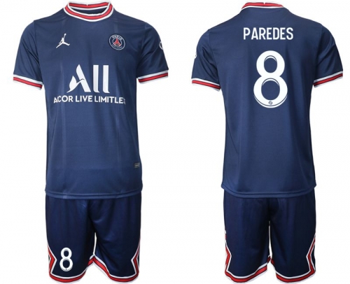 Men 2021-2022 Club Paris St German home blue 8 Soccer Jersey