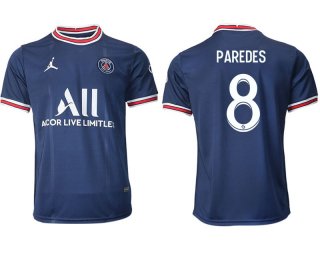 Men 2021-2022 Club Paris St German home aaa version blue 8 Soccer Jersey