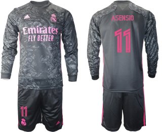 2021 Men Real Madrid away long sleeve 11 soccer jerseys