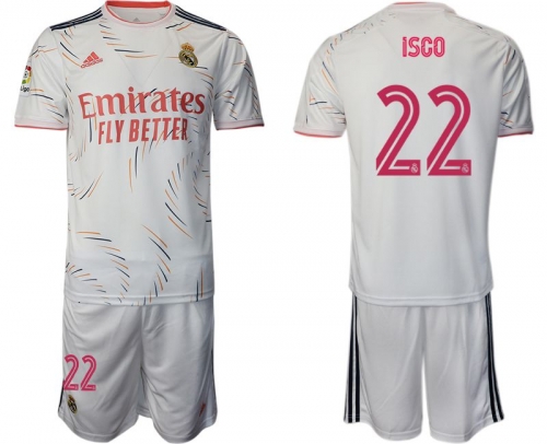 Men 2021-2022 Club Real Madrid home white 22 Adidas Soccer Jersey