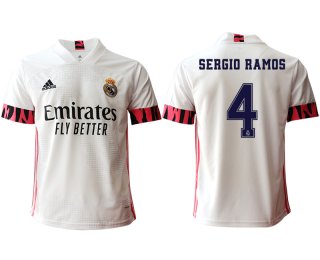 Men 2020-2021 club Real Madrid home aaa version 4 white Soccer Jerseys