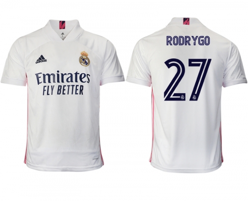 Men 2020-2021 club Real Madrid home aaa version 27 white Soccer Jerseys