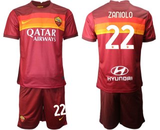 Men 2020-2021 club AS Roma home 22 red Soccer Jerseys