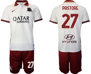 Men 2020-2021 Club Rome away white 27 Nike Soccer Jersey