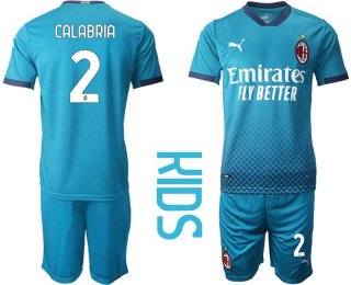 Youth 2020-2021 club AC milan away 2 blue Soccer Jerseys