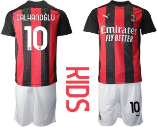 Youth 2020-2021 club AC milan home 10 red Soccer Jerseys