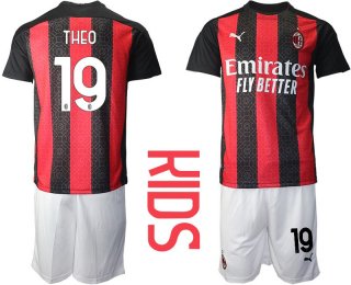 Youth 2020-2021 club AC milan home 19 red Soccer Jerseys