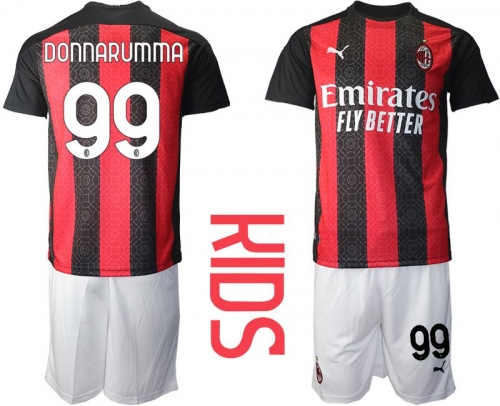 Youth 2020-2021 club AC milan home 99 red Soccer Jerseys