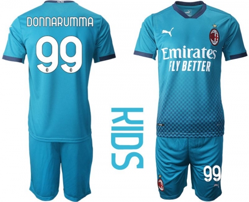 Youth 2020-2021 club AC milan away 99 blue Soccer Jerseys