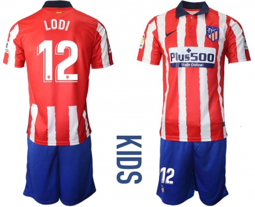 Youth 2020-2021 club Atletico Madrid home 12 red Soccer Jerseys