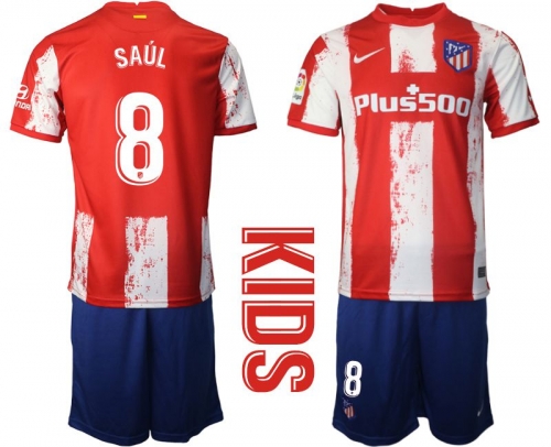 Youth 2021-2022 Club Atletico Madrid home red 8 Nike Soccer Jersey