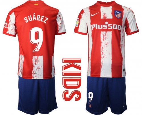 Youth 2021-2022 Club Atletico Madrid home red 9 Nike Soccer Jerseys