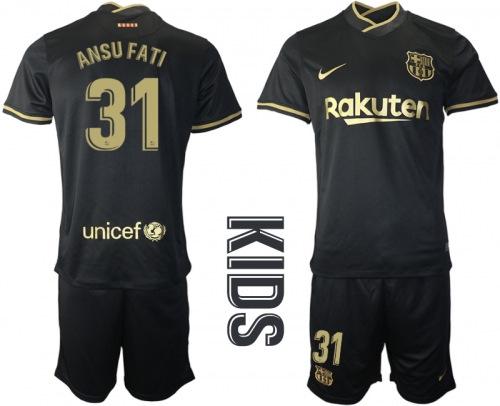 Youth 2020-2021 club Barcelona away 31 black Soccer Jerseys