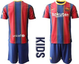 Youth 2020-2021 club Barcelona home blank red Soccer Jerseys