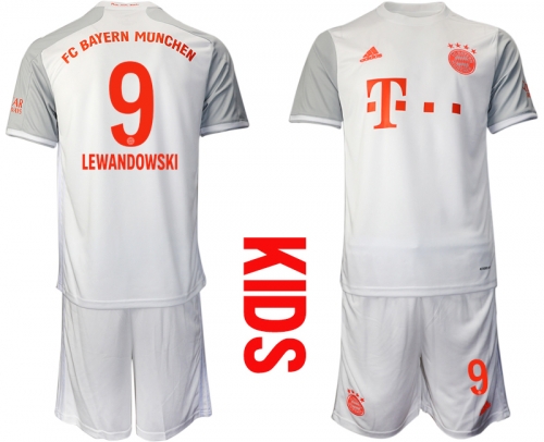 Youth 2020-2021 club Bayern Munich away white 9 Soccer Jerseys