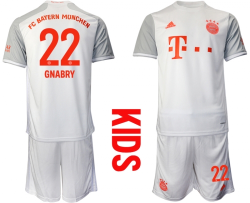 Youth 2020-2021 club Bayern Munich away white 22 Soccer Jerseys