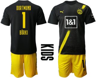 Youth 2020-2021 club Borussia Dortmund away 1 black Soccer Jerseys