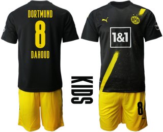 Youth 2020-2021 club Borussia Dortmund away 8 black Soccer Jerseys