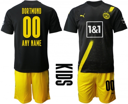 Youth 2020-2021 club Borussia Dortmund away customized black Soccer Jerseys