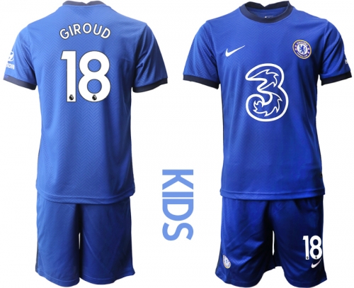 Youth 2020-2021 club Chelsea home 18 blue Soccer Jerseys