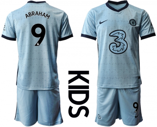 Youth 2020-2021 club Chelsea away Light blue 9 Soccer Jerseys