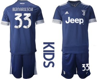 Youth 2020-2021 club Juventus away blue 33 Soccer Jerseys