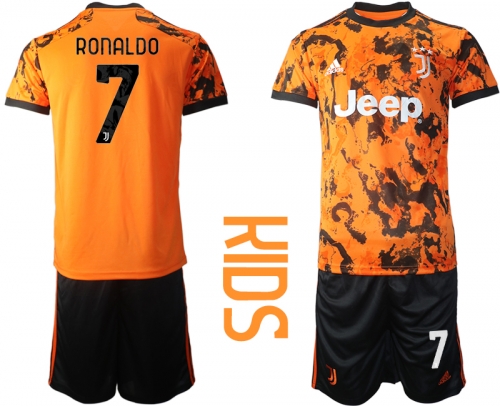 Youth 2020-2021 club Juventus away orange 7 Soccer Jerseys