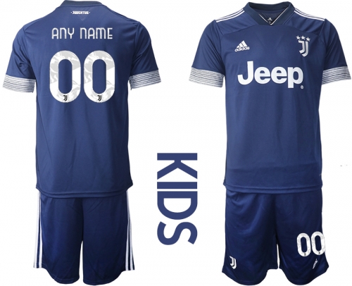 Youth 2020-2021 club Juventus away customized blue Soccer Jerseys