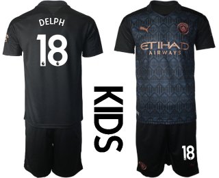 Youth 2020-2021 club Manchester City away black 18 Soccer Jerseys