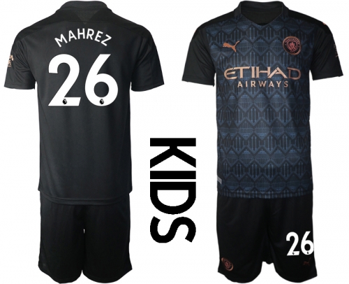 Youth 2020-2021 club Manchester City away black 26 Soccer Jerseys