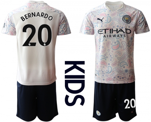 Youth 2020-2021 club Manchester City away white 20 Soccer Jerseys