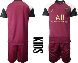 Youth 2020-2021 club Paris St German away red Soccer Jerseys